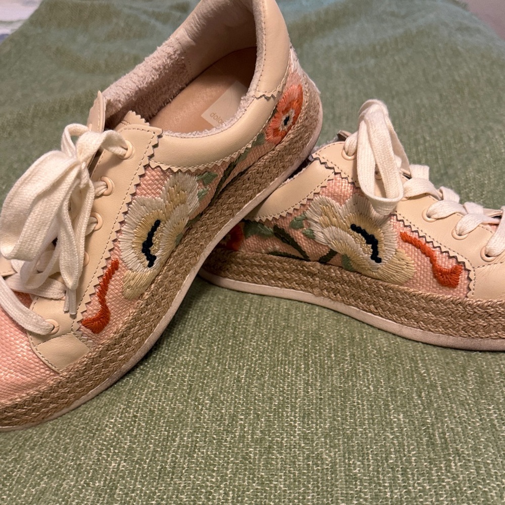 Dolce Vita Cream and Pink Floral Sneakers